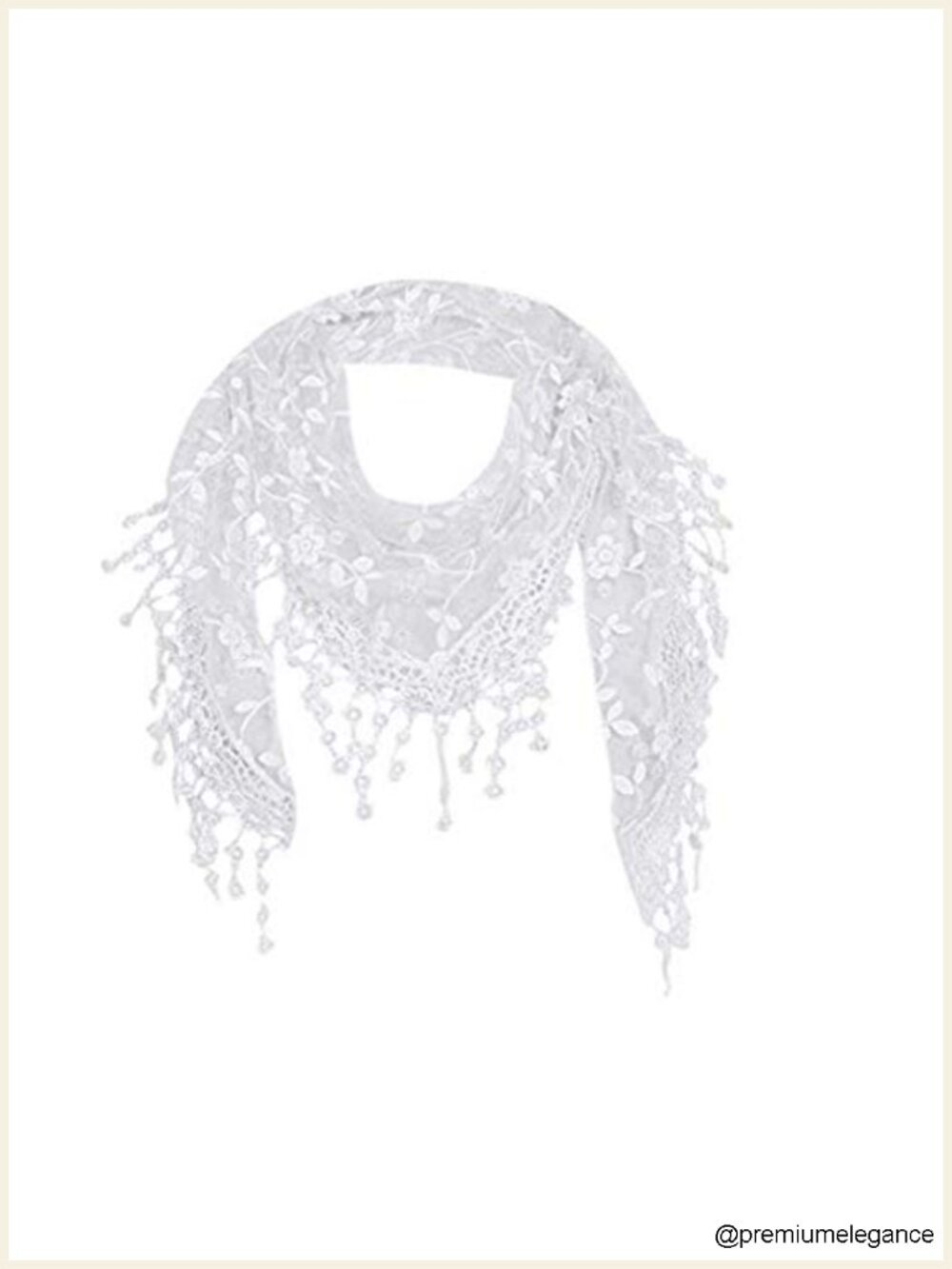 Crochet Lace Scarf Floral Sheer Wrap Shawl Tassel Lightweight